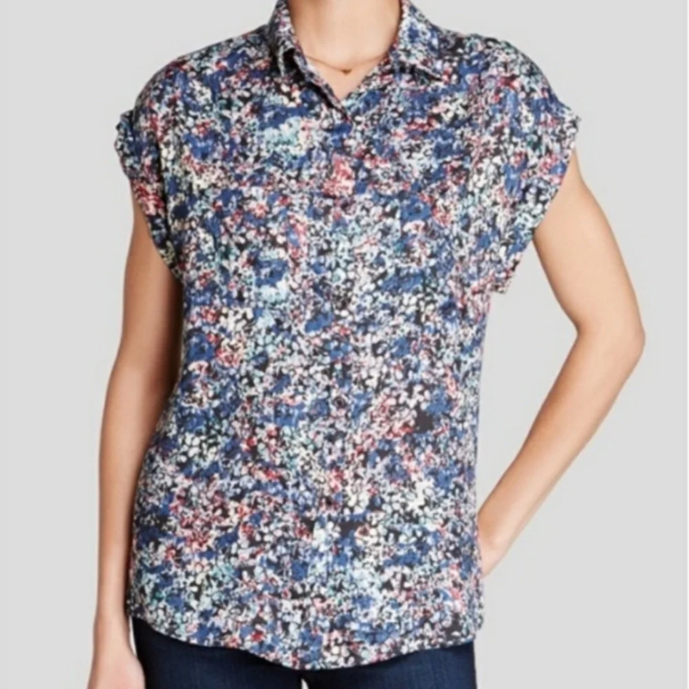 Rails Britt Tahiti Floral Rayon Button Down Top Like New✅ S/M - Picture 3 of 9